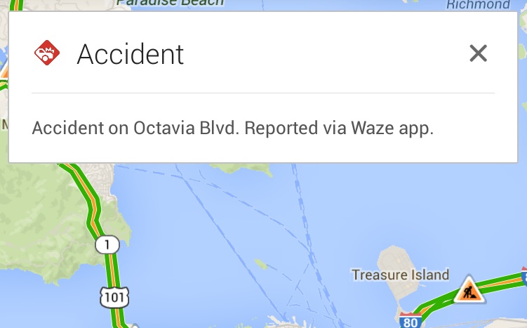 Google Maps integriert Echtzeit-Verkehrsinformationen aus der App Waze
