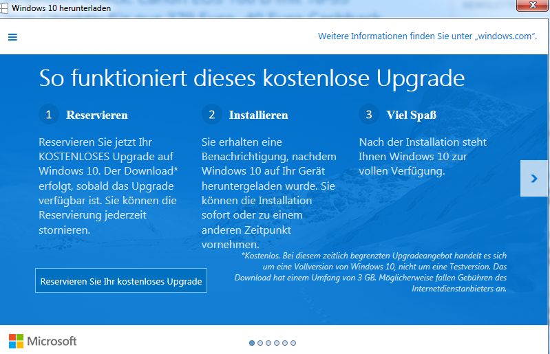 Microsoft drängelte beim Windows Update (Bild: Screenshot)