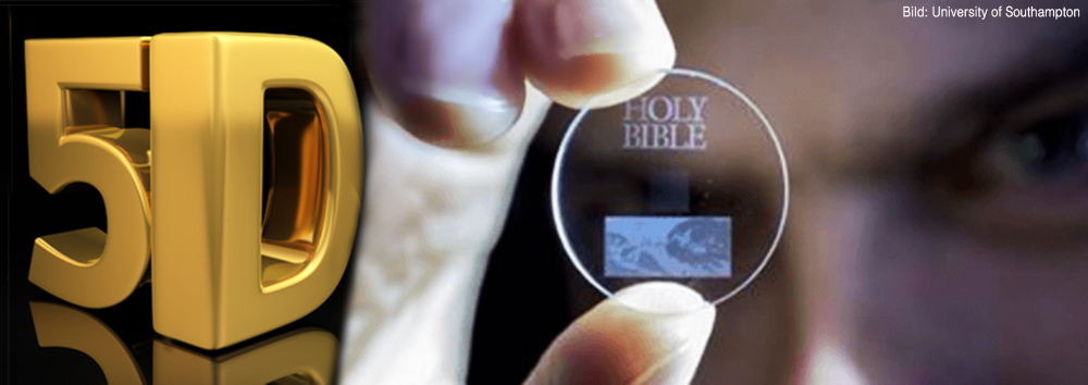 Datenspeicher der Zukunft? Eine kleine Nano-Glasdisc speichert 360 TByte Daten in 5D