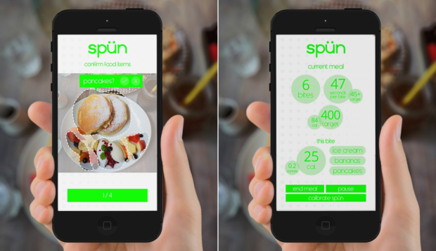 Das Smartphone erfasst welches Essen sich wo auf dem Teller befindet und errechnet den Kalorienverbrauch (Bild: Spün)