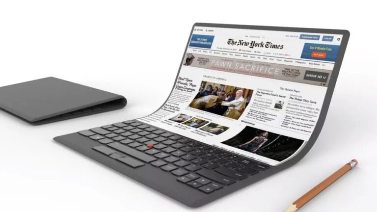 Lenovo wagt zu träumen: Konzept-Laptop mit biegsamem Riesen-Bildschirm