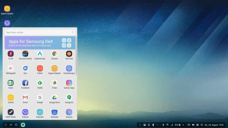 Samsung Dex: Look and Feel wie auf einem Desktop-System
