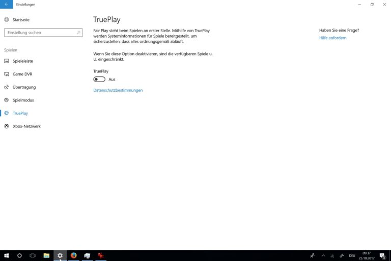 TruePlay in Windows 10. (Foto: Screenshot)