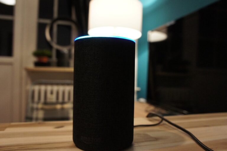 Amazon Echo mit Alexa im Wohnzimmer