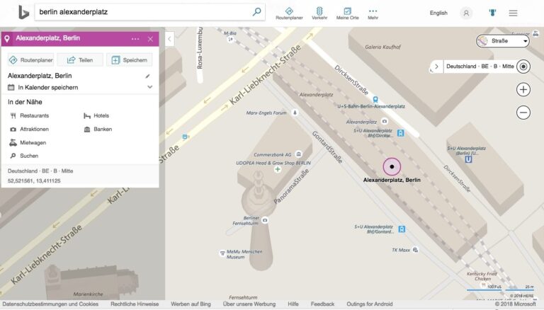 Bing Maps Karte Berlin Alexanderplatz