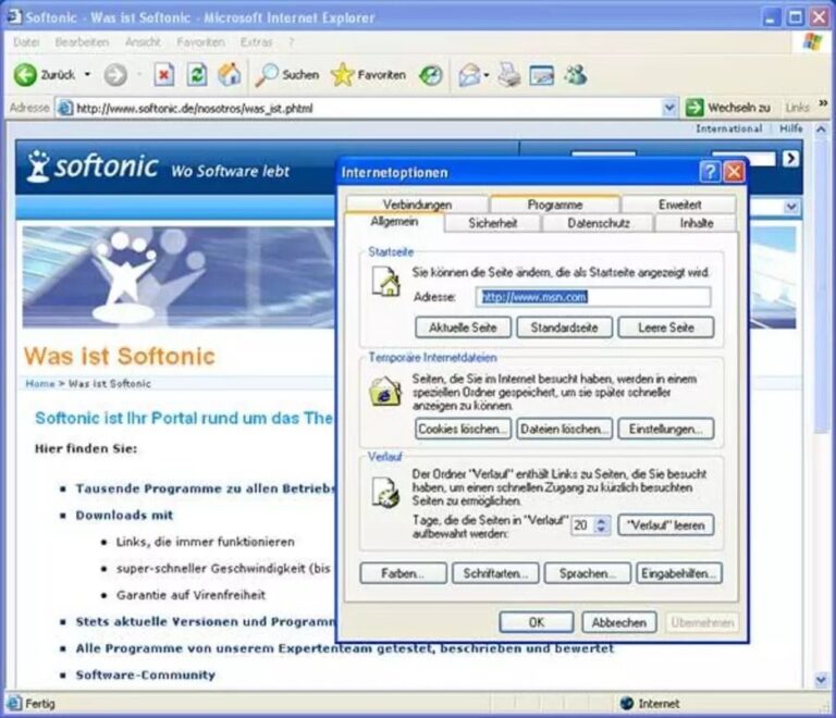 Microsoft Internet Explorer 6: Trieb Millionen von Menschen in den Wahnsinn. Screenshot: Softonic