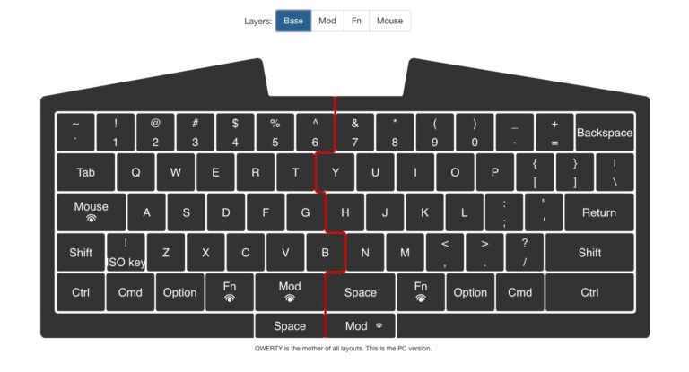 Ultimate Hacking Keyboard Ebene 1