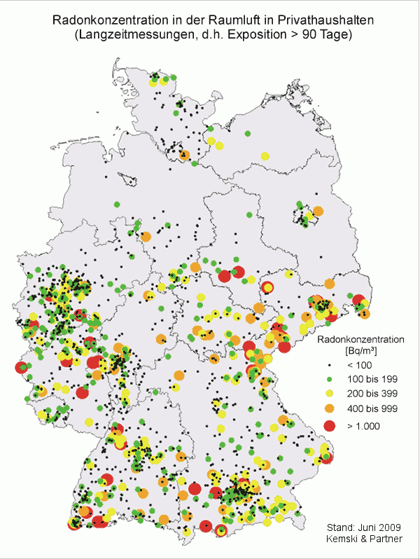 Radon in deutschen Haushalten