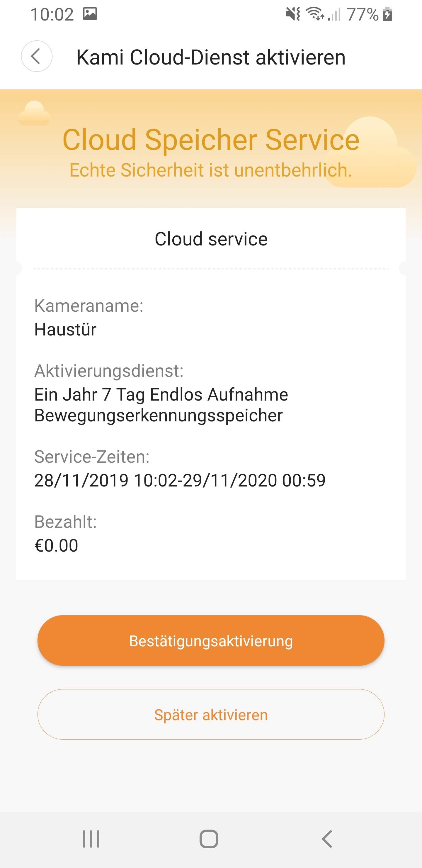 Zu Beginn kostet euch die Cloud-Nutzung erst einmal nichts. (Screenshot)