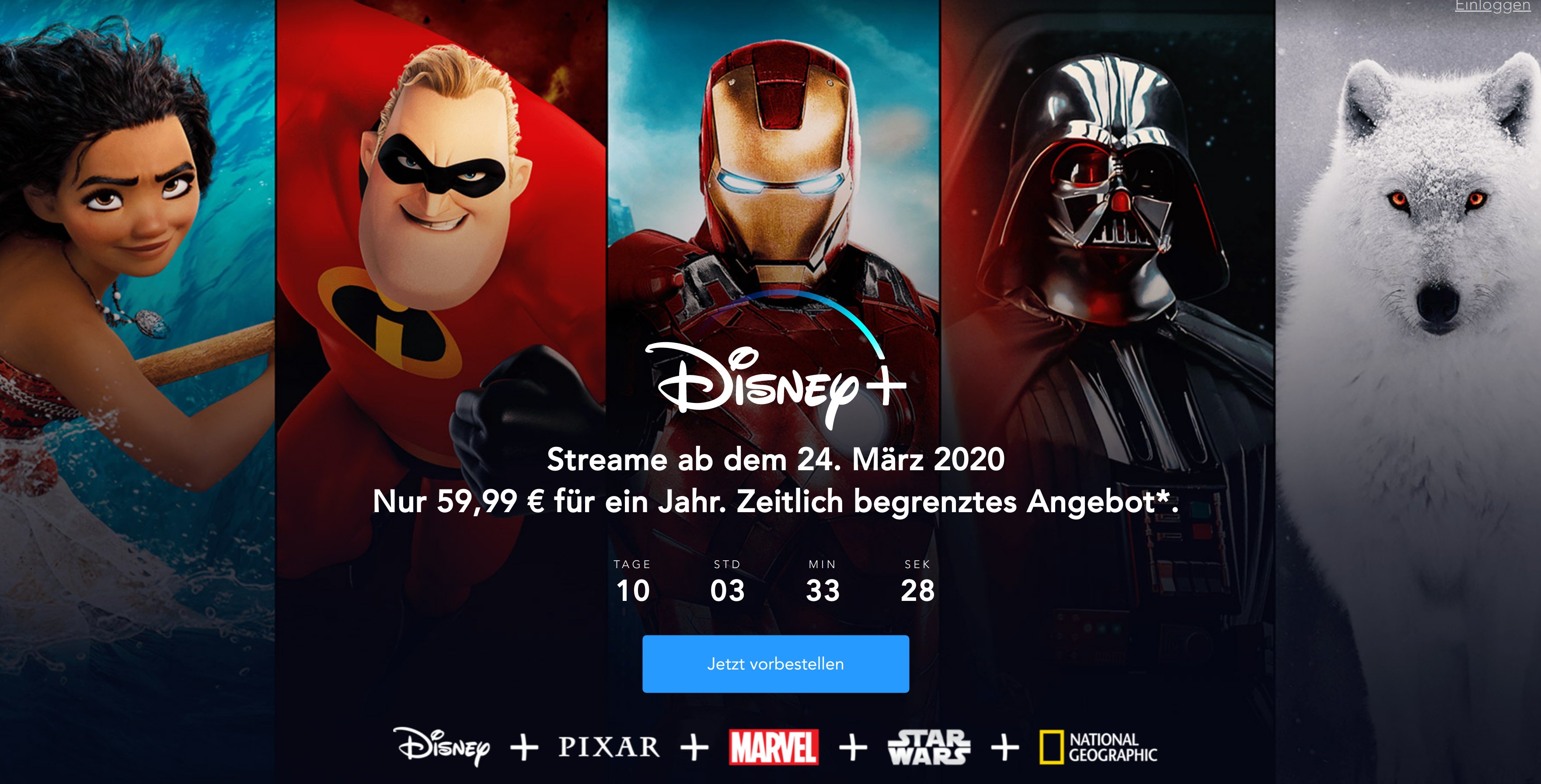 Disney+: Mit dem geplant Besten aus Marvel, Pixar und Star Wars