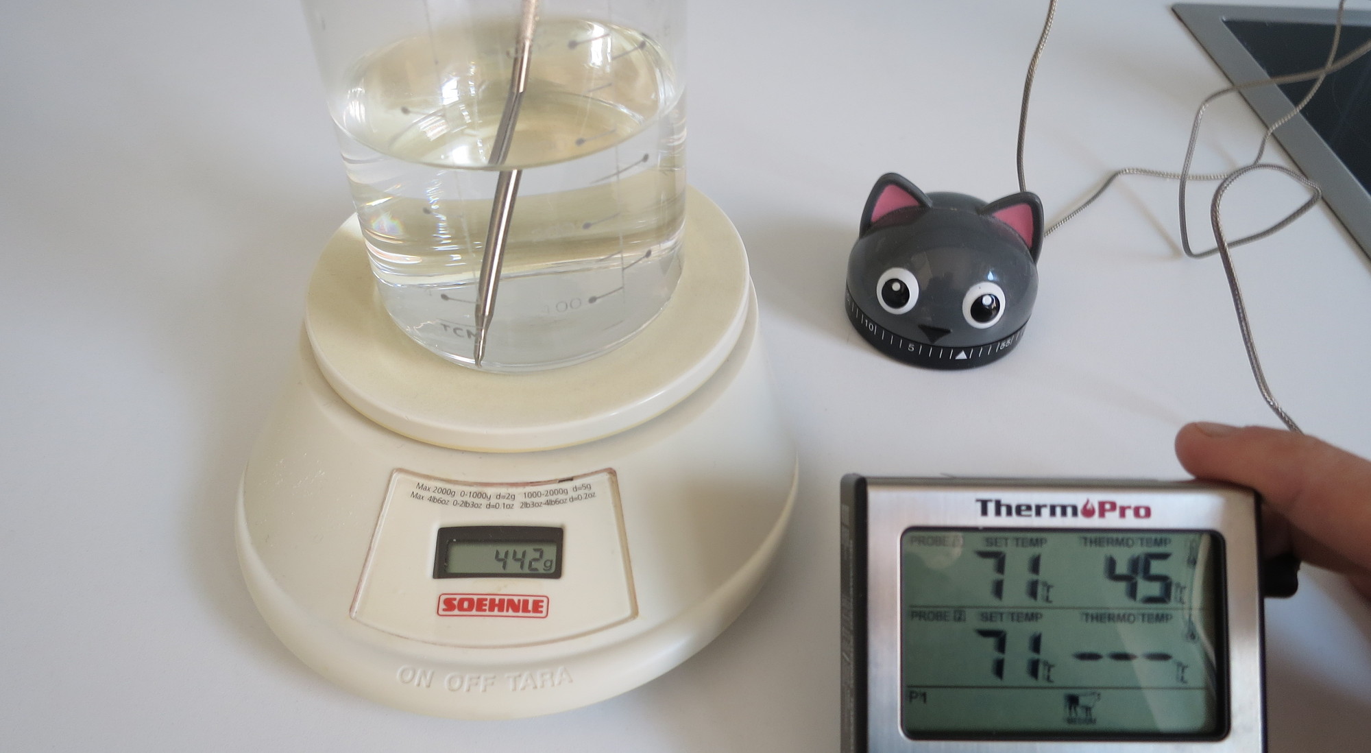 Temperatur und Gewicht von Wasser messen