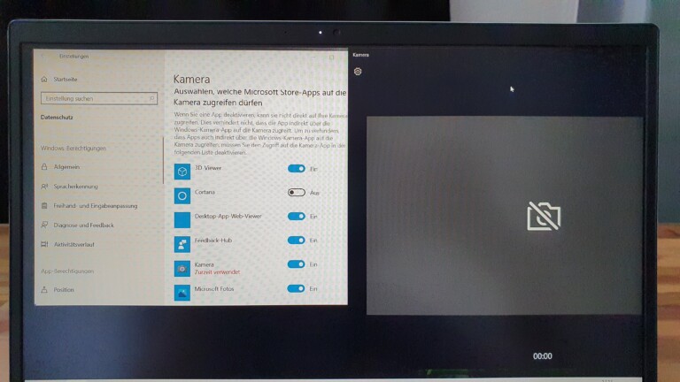 Die Webcam funktionierte in unserem Testsample des VivoBook S14 S433F nicht.