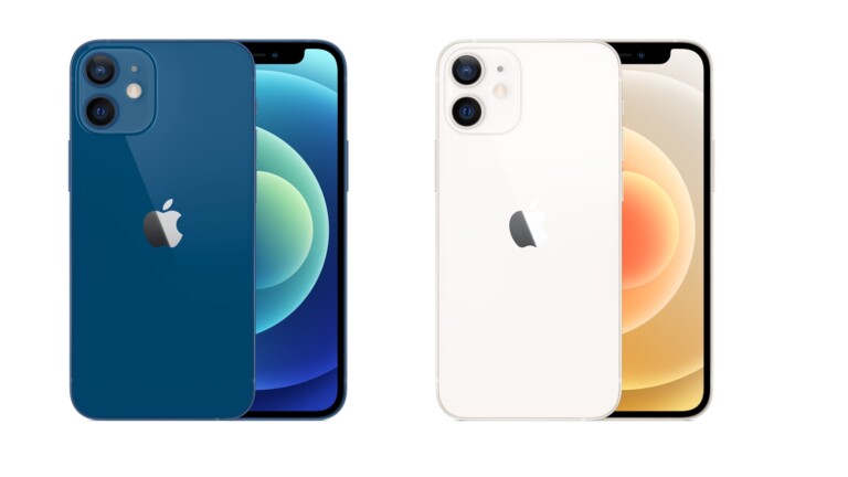 Das iPhone 12 Mini in zwei von fünf möglichen Farben