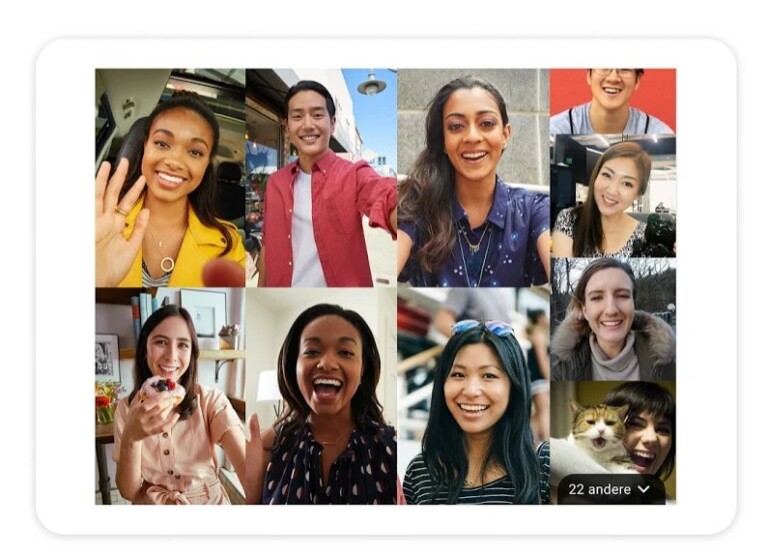 Mit bis zu 32 Leute könnt ihr bei Google Duo in einer Gruppe aufnehmen. (Foto: Google)