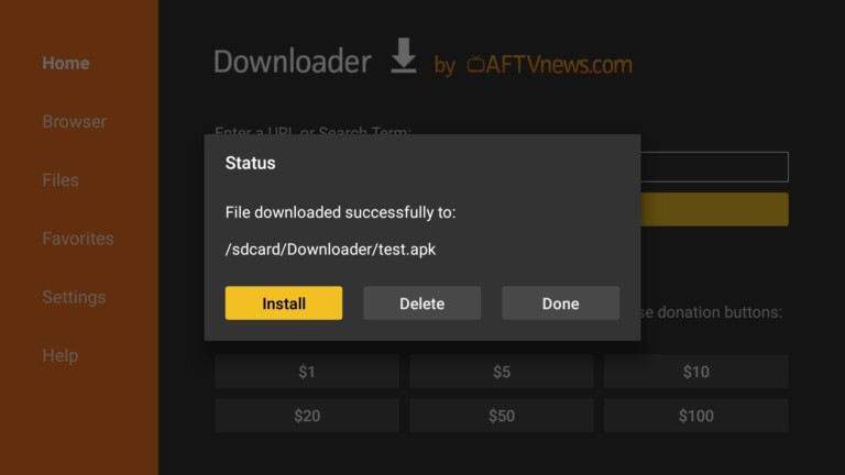 Der Downloader ist ein hilfreiches Tool, möchtet ihr APK-Dateien auf euren Fire TV bringen. (Foto: Amazon)