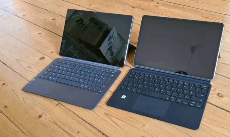 Links das Lenovo Tab P11 Pro, rechts das Galaxy Tab S7. (Foto: Sven Wernicke)