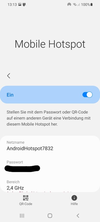 Ein von einem Smartphone stammender Hotspot unterstützt keine WiFI-Calls. (Screenshot)