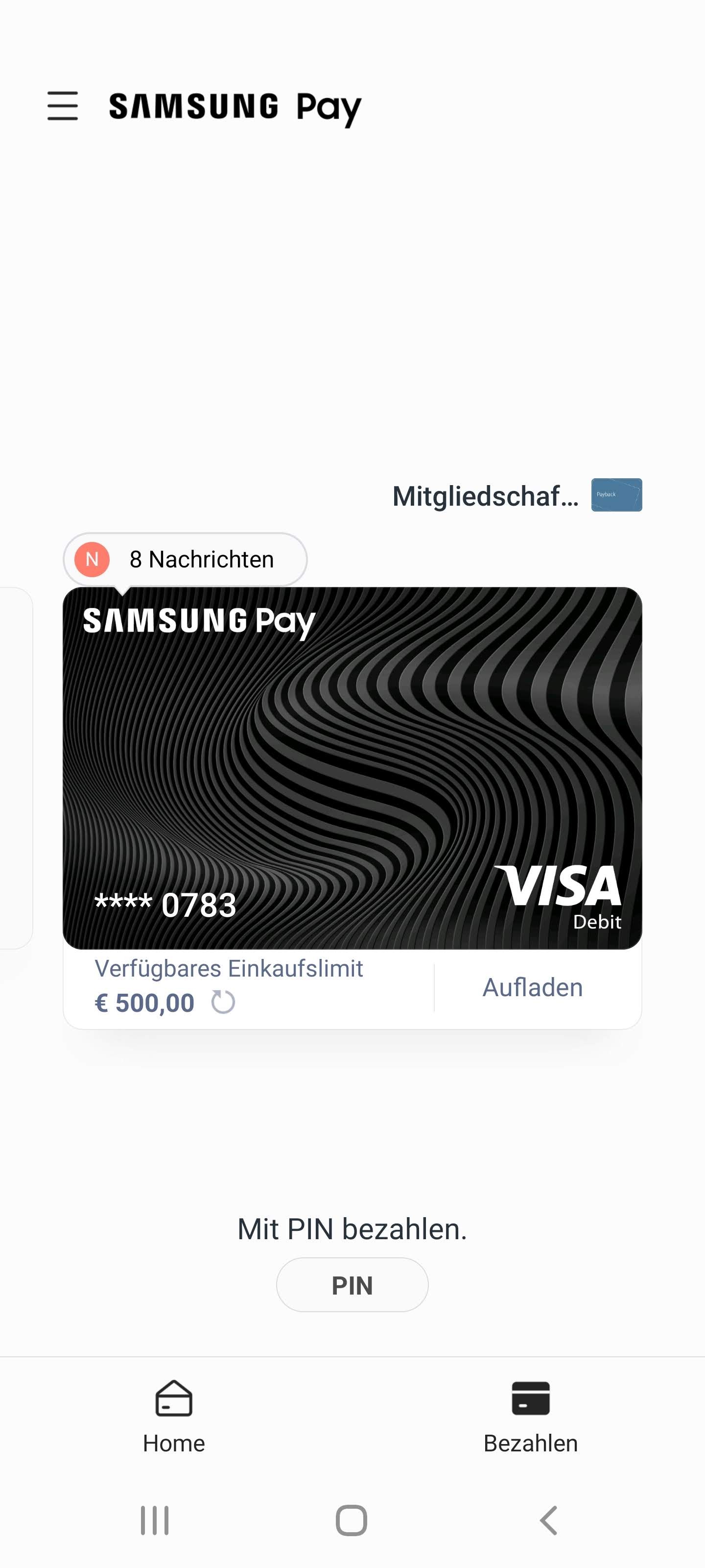 Samsung Pay funktioniert nur dank der Solarisbank, die eine digitale Debitkarte ausstellt. (Screenshot)