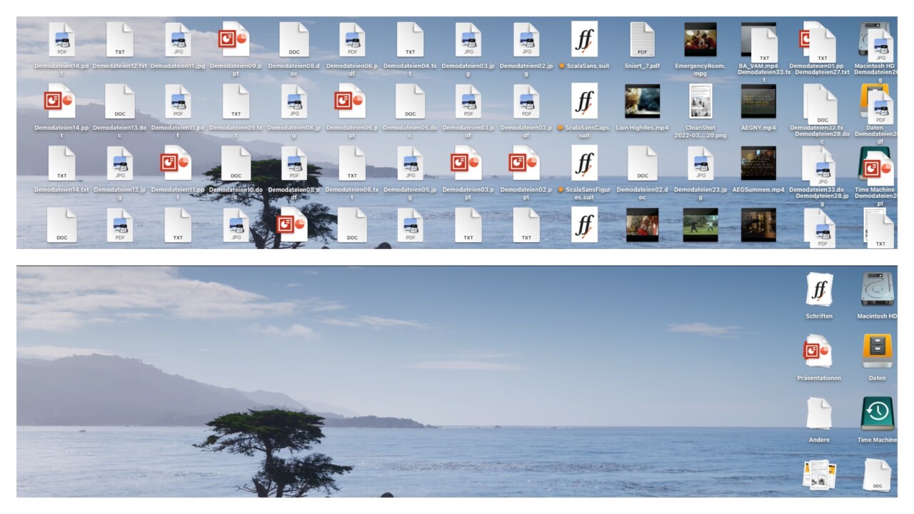 Desktop aufräumen: zweieinhalb Arten für den Mac