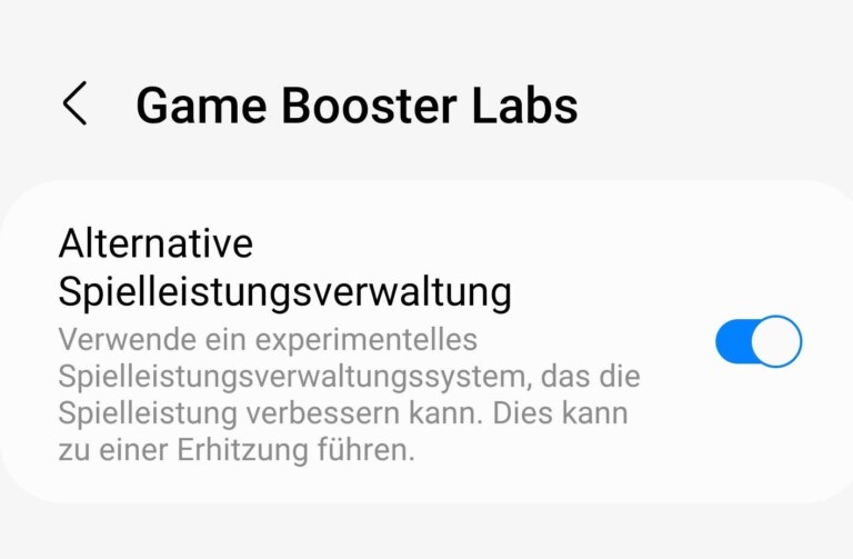 In den Game Booster Labs schaltest du die Beschleunigung ein. (Screenshot)
