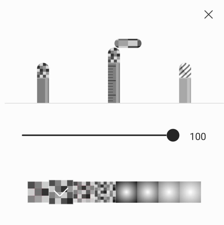Wähle Größe und Art des Pixel-Erffekts aus. (Screenshot)