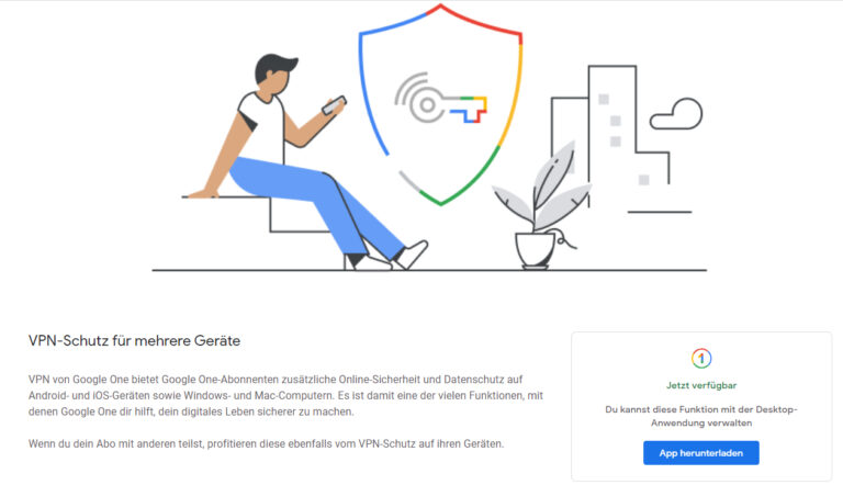 Werbung für Google One und dessen VPN-Service. (Screenshot: Daniel Wendorf)