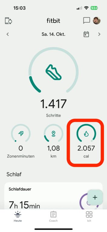 Fitbit Charge 6 App Kalorienmessung