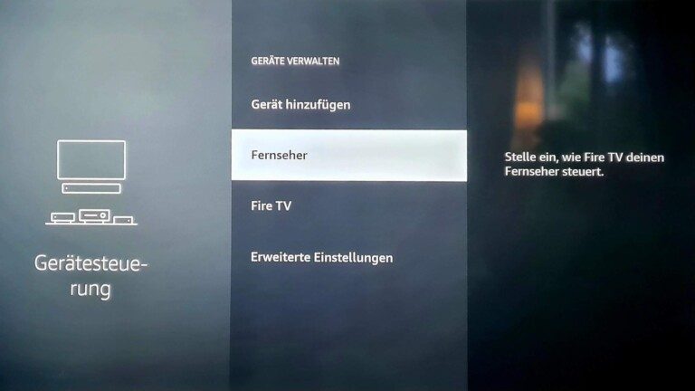 In der Gerätesteuerung konfigurierst du deine Fernbedienung vom Fernseher. (Foto: Sven Wernicke / Screenshot)