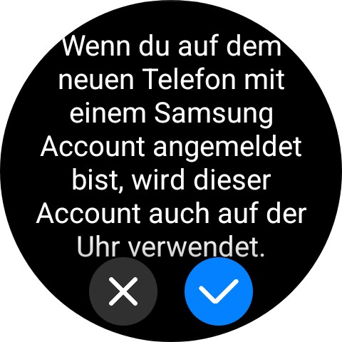 Das Samsung-Konto von Samsung Wearable transferiert die App zur Uhr. (Screenshot)