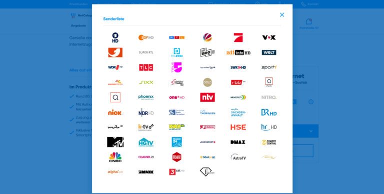 NetColognes NetTV bietet 80 TV-Sender, viele davon in HD. (Eigener Screenshot)
