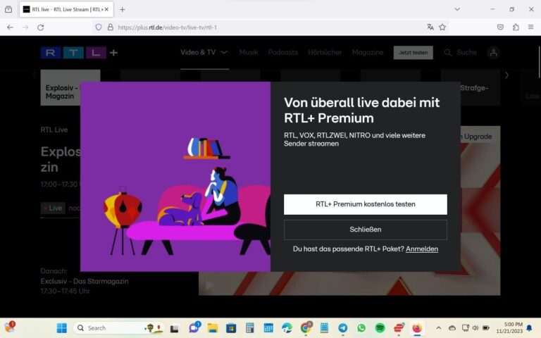 RTL Plus mit VPN