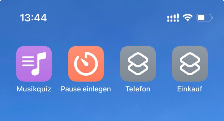 Kurzbefehle Homescreen