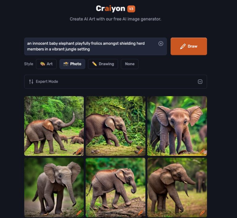 Craiyon Elefant
