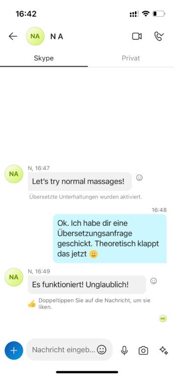 Skype Chat uebersetzen