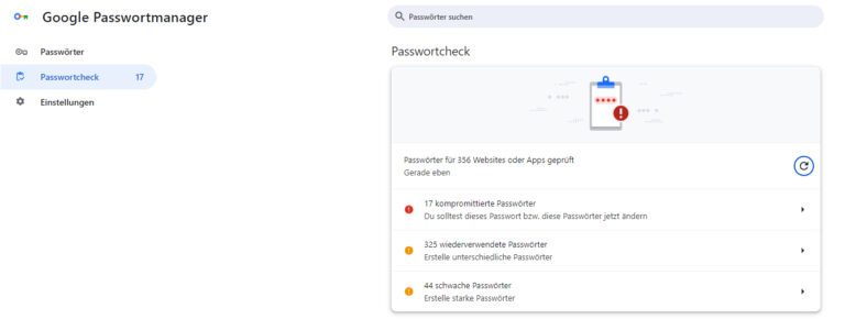 Passwortmanager in Google Chrome