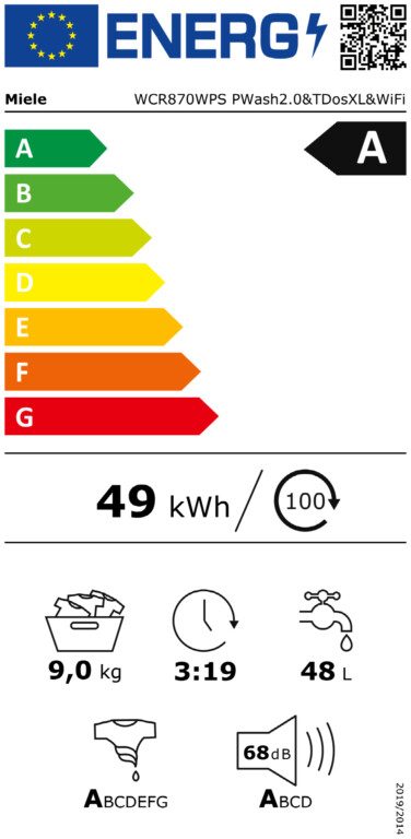 Miele Waschmaschine Label