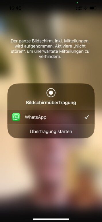 Der Bildschirm lässt sich während einen Videotelefonats auch für Gruppen  freigeben