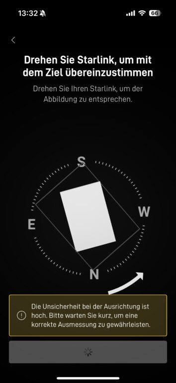 Starlink Standard Kit App Starlink neu ausrichten