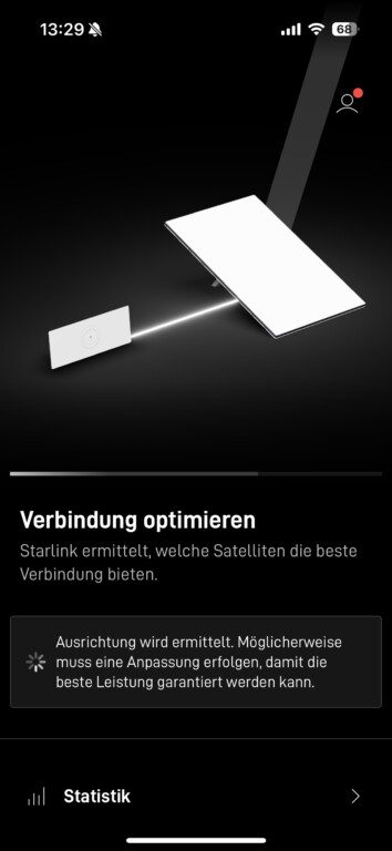 Starlink Standard Kit App Verbindung optimieren