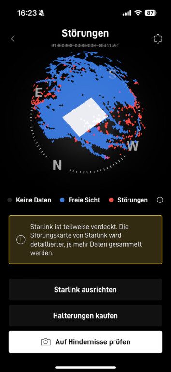 Starlink Standard Kit Regen Stoerungen bei Regen