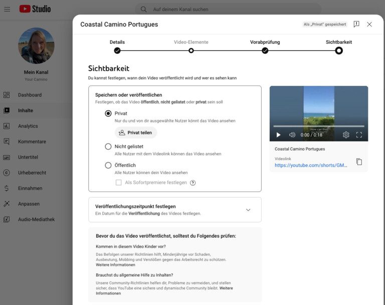 Youtube Video Sichtbarkeit