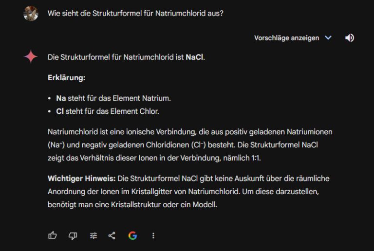 Chemie-Hausaufgaben mit KI