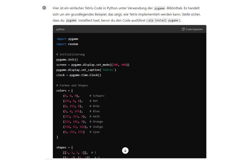 Python-Code Tetris