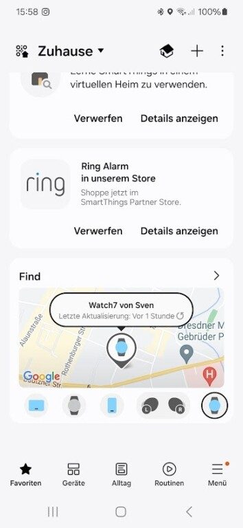 Direkt in der App findest du alle Geräte. Den vollen Funktionsumfang gibt's aber nicht. (Screenshot)