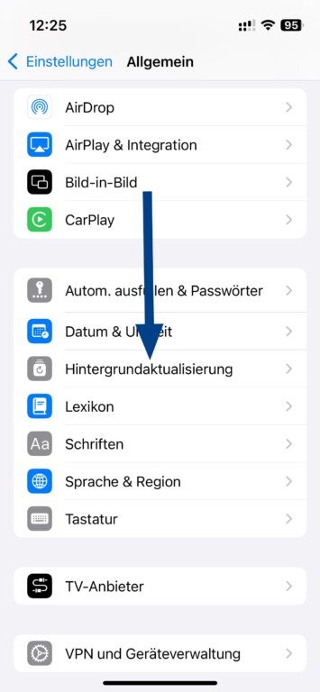 iOs Hintergrundaktualisierungen