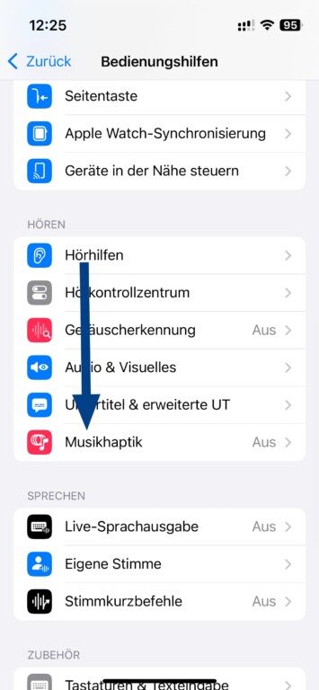 iOs18 Musikhaptik