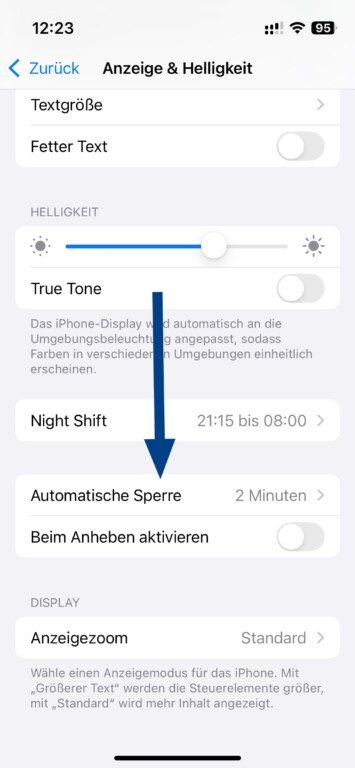 iPhone Bildschirm sperren