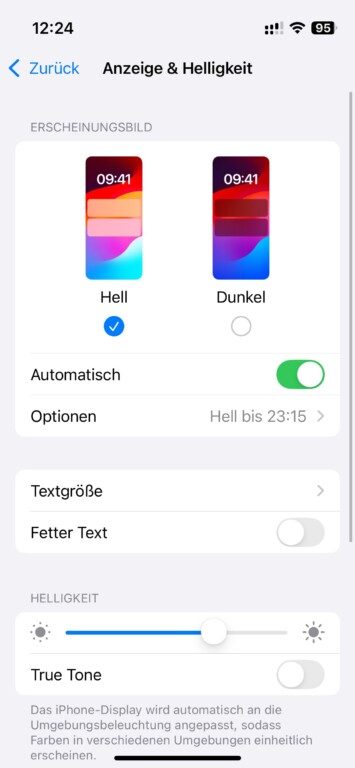 iPhone Dunkelmodus Akkusparen