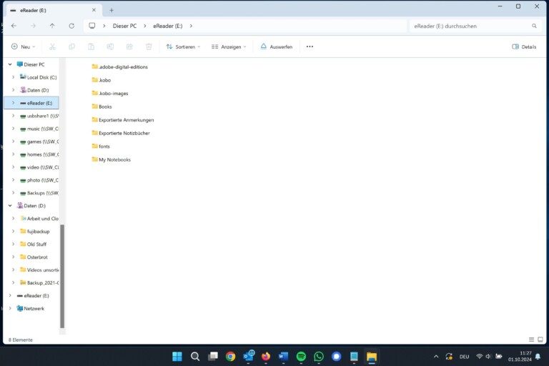 Das Laufwerk nennt sich auch eReader (oder ähnlich). (Foto: Sven Wernicke / Screenshot)