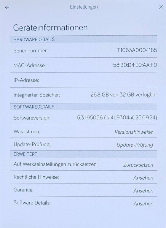 Du findest schnell heraus, welches Modell und welche Software-Version du besitzt. (Foto: Screenshot)